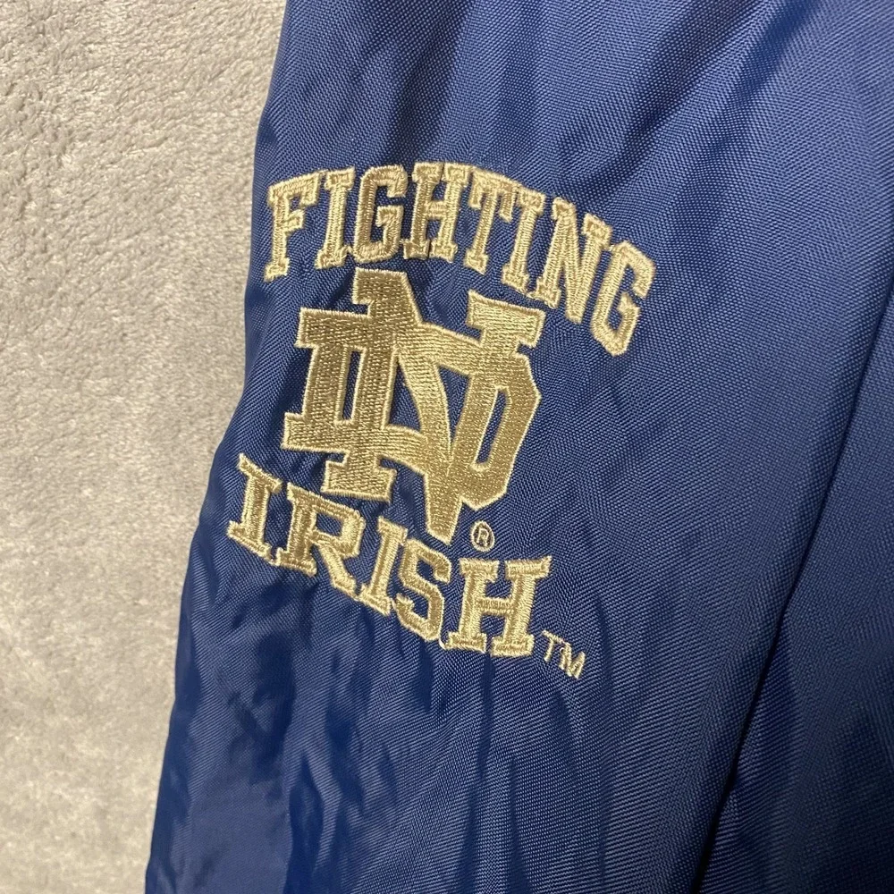 Starter XL Notre Dame Fighting Irish Windbreaker Blue Nylon Pullover READ